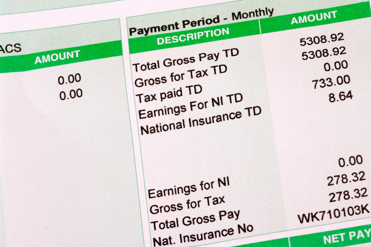 image of a payroll slip